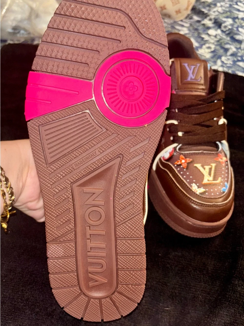 Louis Vuitton Brown Monogram Accent Sneakers